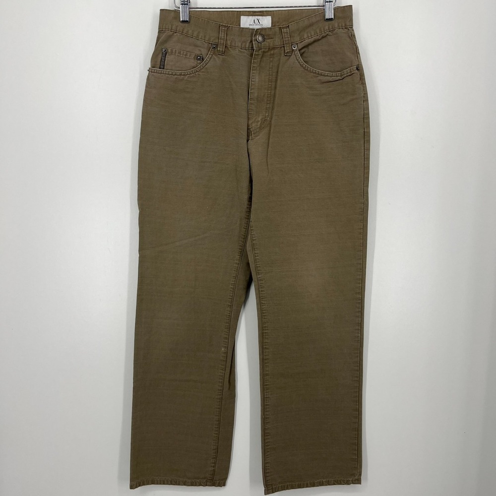 AX Armani Exchange Pants Men's Size 31 Brown Vtg Y2K Flat Front Straight